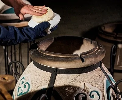 Набор для приготовления лепешек в тандыре (2 рукавицы, подушка, чекич, щипцы)
