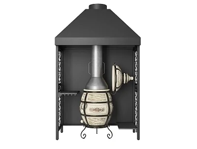 Модуль кухни К-3 для тандыра, с дымовым куполом.