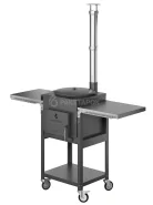 Печь «ФОРТ-12 Макс» под казан 12л на колесах, с пристольями и стальной плитой