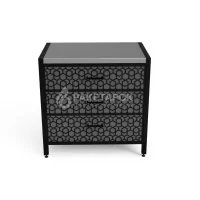 Тумба ПРОТЕЙ К-3 с выдвижными ящиками, столешница из нерж.стали, 90см