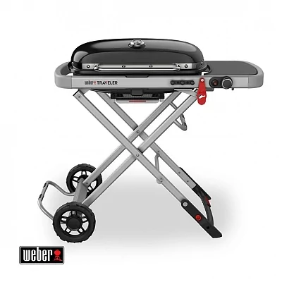 Газовый гриль WEBER Traveler, 1 горелка, 3,8кВт, складные ножки, черный