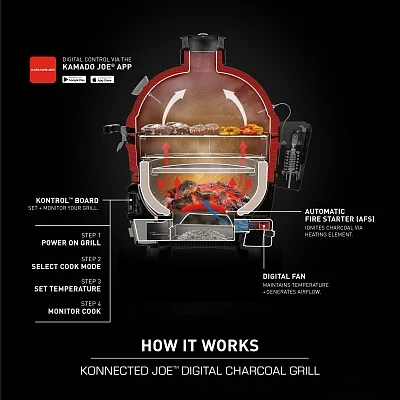Керамический гриль KAMADO JOE KONNECTED II 46см. с электронным управлением