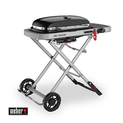 Газовый гриль WEBER Traveler, 1 горелка, 3,8кВт, складные ножки, черный
