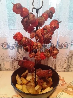Чугунная сковородка-ёлочка, Большая, диаметр 27см.