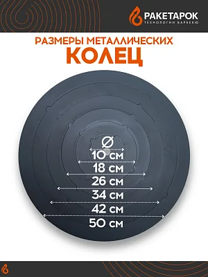 Плита стальная с 6-ю кольцами, 5мм, для печи под казан 375-490мм