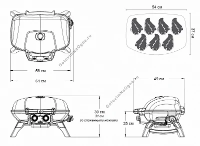 Портативный газовый гриль NAPOLEON TravelQ-285-1