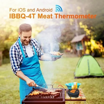 Термометр INKBIRD IBBQ-4T зарядка USB 2000мАч. (Wi-Fi + Bluetooth + 4 щупа)