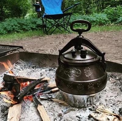 Афганский казан двухцветный с ручками, алюминиевый, 15л.