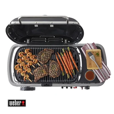 Газовый гриль WEBER Traveler, 1 горелка, 3,8кВт, складные ножки, черный