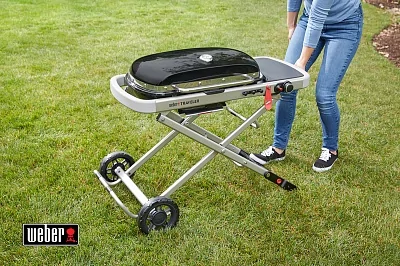 Газовый гриль WEBER Traveler, 1 горелка, 3,8кВт, складные ножки, черный