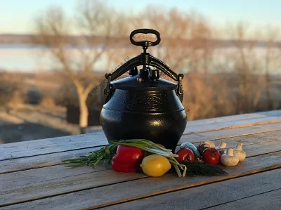 Афганский казан черный, алюминиевый, 8л.