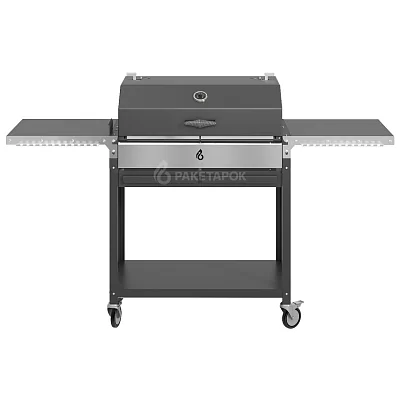 Мангал ДИОН 700 на колесах с черной крышкой, с решетками