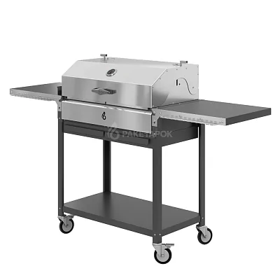 Мангал ДИОН 700 на колесах с крышкой из нерж. стали, с решетками