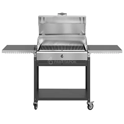 Мангал ДИОН 700 на колесах с крышкой из нерж. стали, с решетками