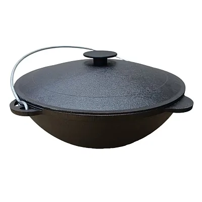 Казан чугунный 8 литров с чугунной крышкой и дужкой (Гардарика)