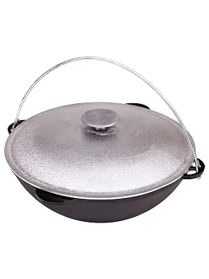 КОМПЛЕКТ: Казан 22л Гардарика с алюм. крышкой и дужкой + Печь "Берель 480К NEW"