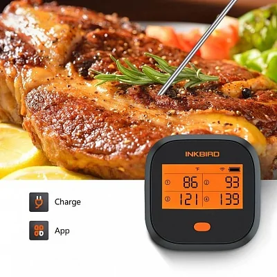 Термометр INKBIRD IBBQ-4T зарядка USB 2000мАч. (Wi-Fi + Bluetooth + 4 щупа)