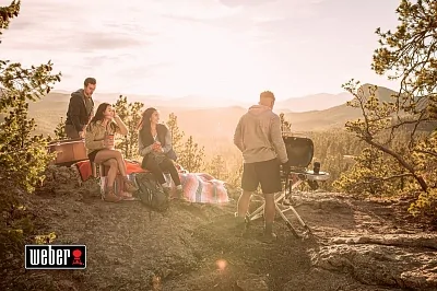 Газовый гриль WEBER Traveler, 1 горелка, 3,8кВт, складные ножки, черный