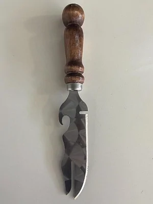 Нож шампурный с деревянной ручкой из нерж. стали