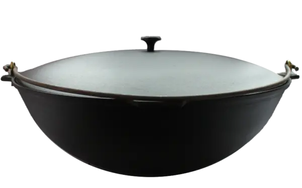 Казан чугунный 10 литров, с алюминиевой крышкой и дужкой (Татарстан)