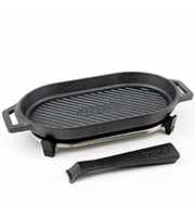 Чугунная ребристая сковорода с ножками и со съёмной ручкой OONI 