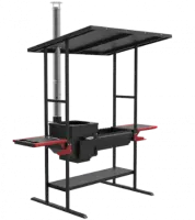 Печь-мангал с крышей "ИСКАНДЕР 400 Инклайн Эйр NEW ", под казан 12л