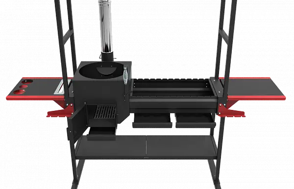 Печь-мангал с крышей "ИСКАНДЕР 400 Инклайн Эйр NEW ", под казан 12л