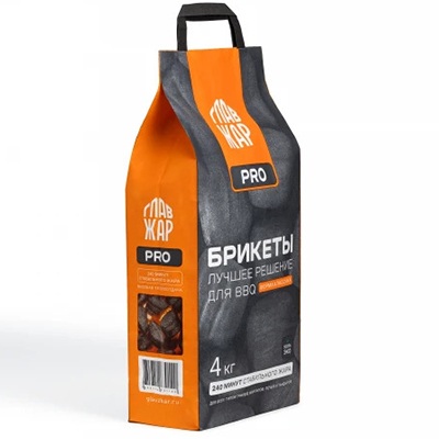Уголь брикетированный, КЛАССИКА "ГлавЖар", 4кг