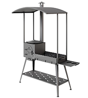 Печь-мангал "3в1 Чайка" с крышей и печью под казан 12л.