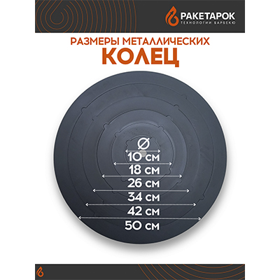 Плита стальная с 6-ю кольцами, 5мм, для печи под казан 375-490мм