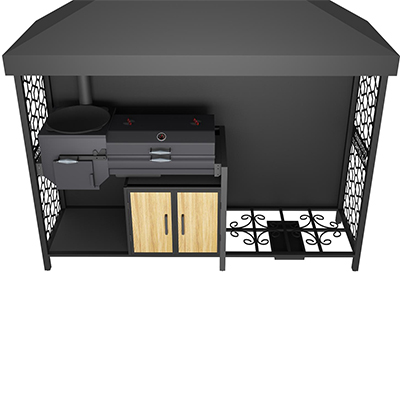 Кухня барбекю "Готовим на огне К- 4" Искандер 400, тандыр Гектор, 3 модуля