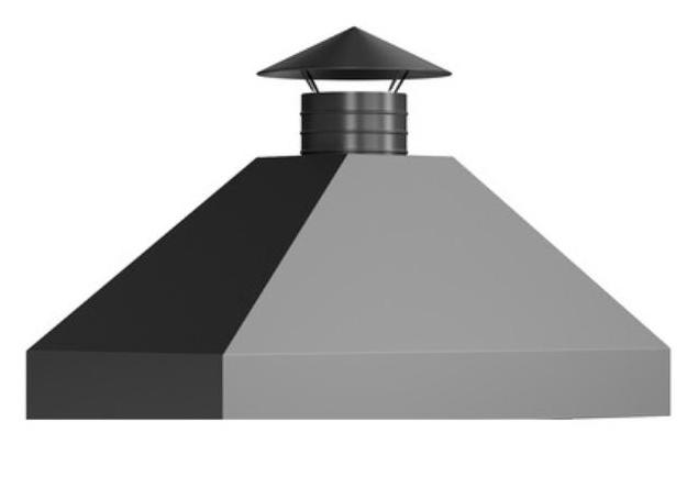 Дымовой купол ТРАПЕЦИЯ для кухни барбекю ПРОТЕЙ К-3, 128х70см