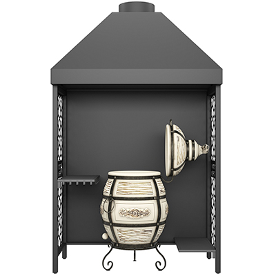 Модуль кухни барбекю ПРОТЕЙ К-3 для тандыра с вытяжным куполом трапеция