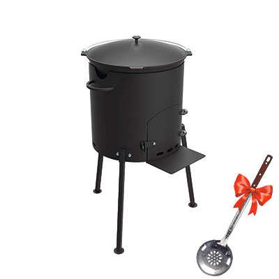 КОМПЛЕКТ: Печь "Кайзер-12Д" + Казан 12л Гардарика с чугунной крышкой и дужкой