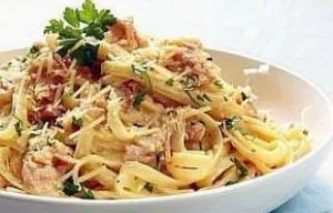 Спагетти карбонара на гриле