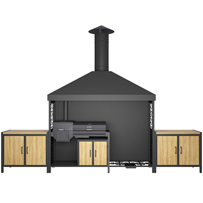 Кухня барбекю "Готовим на огне К- 4" Искандер 400, тандыр Гектор, 3 модуля