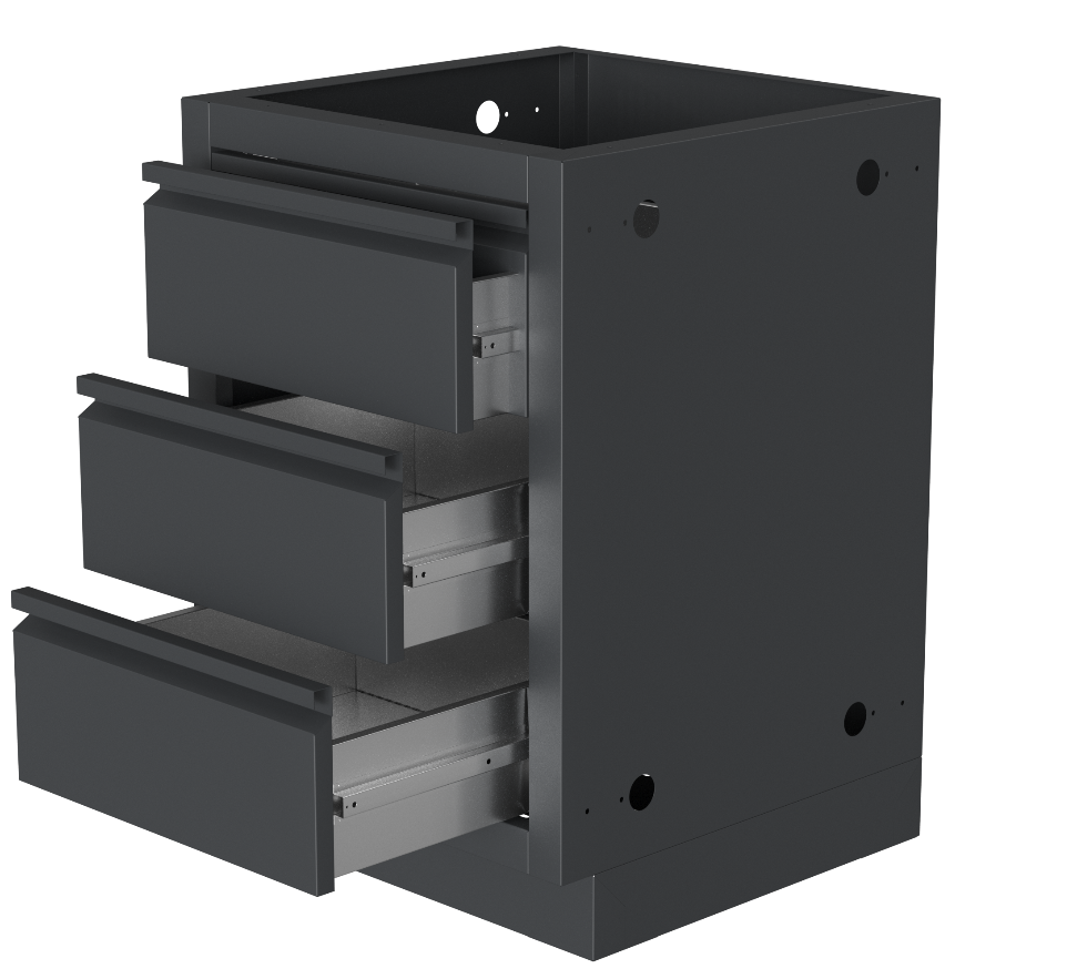 Тумба 60 см c 3-мя выдвижными ящиками