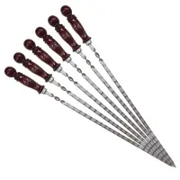 Шампур "Кавказ" с дер. ручкой раб. длина 45см., ширина 12мм.