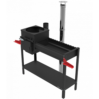 Печь-мангал "Искандер 360 Стандарт NEW" под казан 8л. с дымоходом из нерж. стали