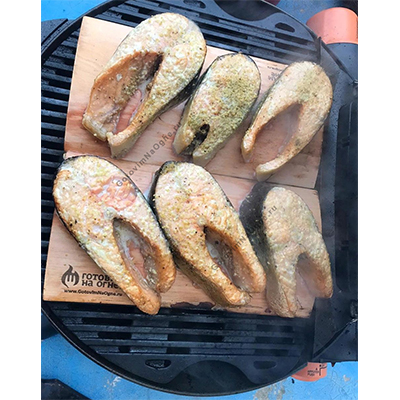Ольховая дощечка для копчения рыбы и мяса 40х15х1.5см "Готовим на огне"