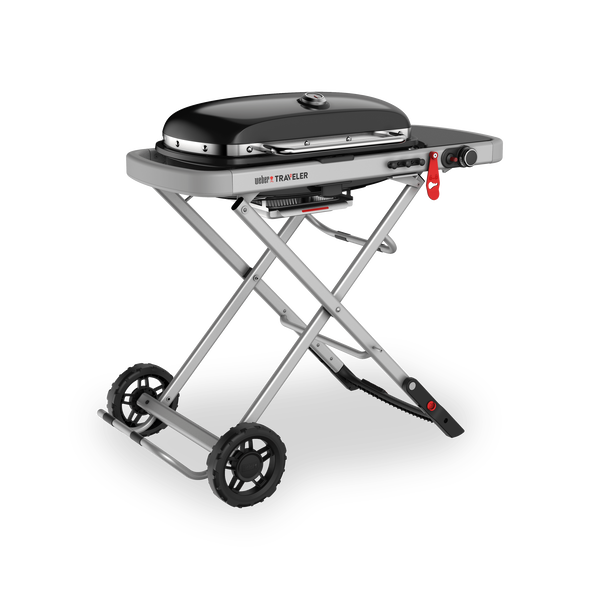 Газовый гриль WEBER Traveler, 1 горелка, 3,8кВт, складные ножки, черный