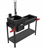 Печь-мангал "Искандер 400 Стандарт Эйр NEW" под казан 12л. с дымоходом из нерж. стали