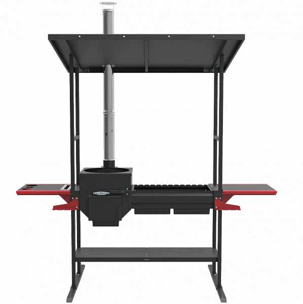Печь-мангал с крышей "ИСКАНДЕР 400 Инклайн Эйр NEW ", под казан 12л