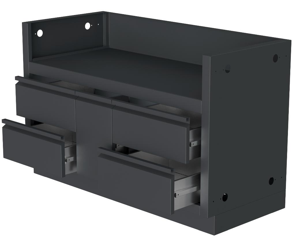 Тумба-основание 102 см гриля BIG-38 c 5-ю выдвижными ящиками