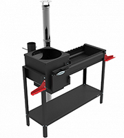 Печь-мангал "Искандер 360 Стандарт NEW" под казан 8л. с дымоходом из нерж. стали