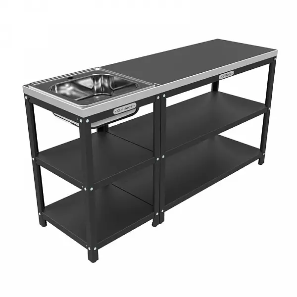 Стол металлический 50x50x85см с мойкой из нерж. стали