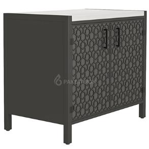 Тумба ПРОТЕЙ К-3, 100см, столешница из нерж. стали, фасад фактурный металл Ар-деко
