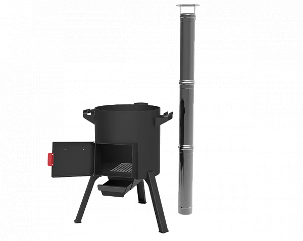 Печь под казан 18 литров "Берель 440К" NEW с дымоходом (d=44см.)