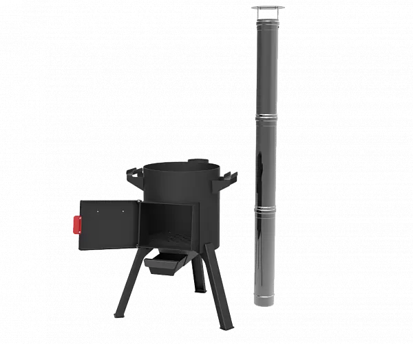 Печь под казан 8 литров "Берель 360" NEW с дымоходом (d=36см)