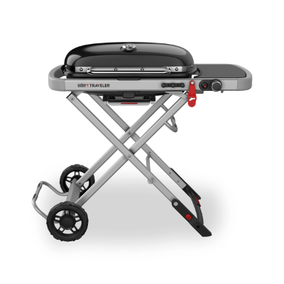 Газовый гриль WEBER Traveler, 1 горелка, 3,8кВт, складные ножки, черный